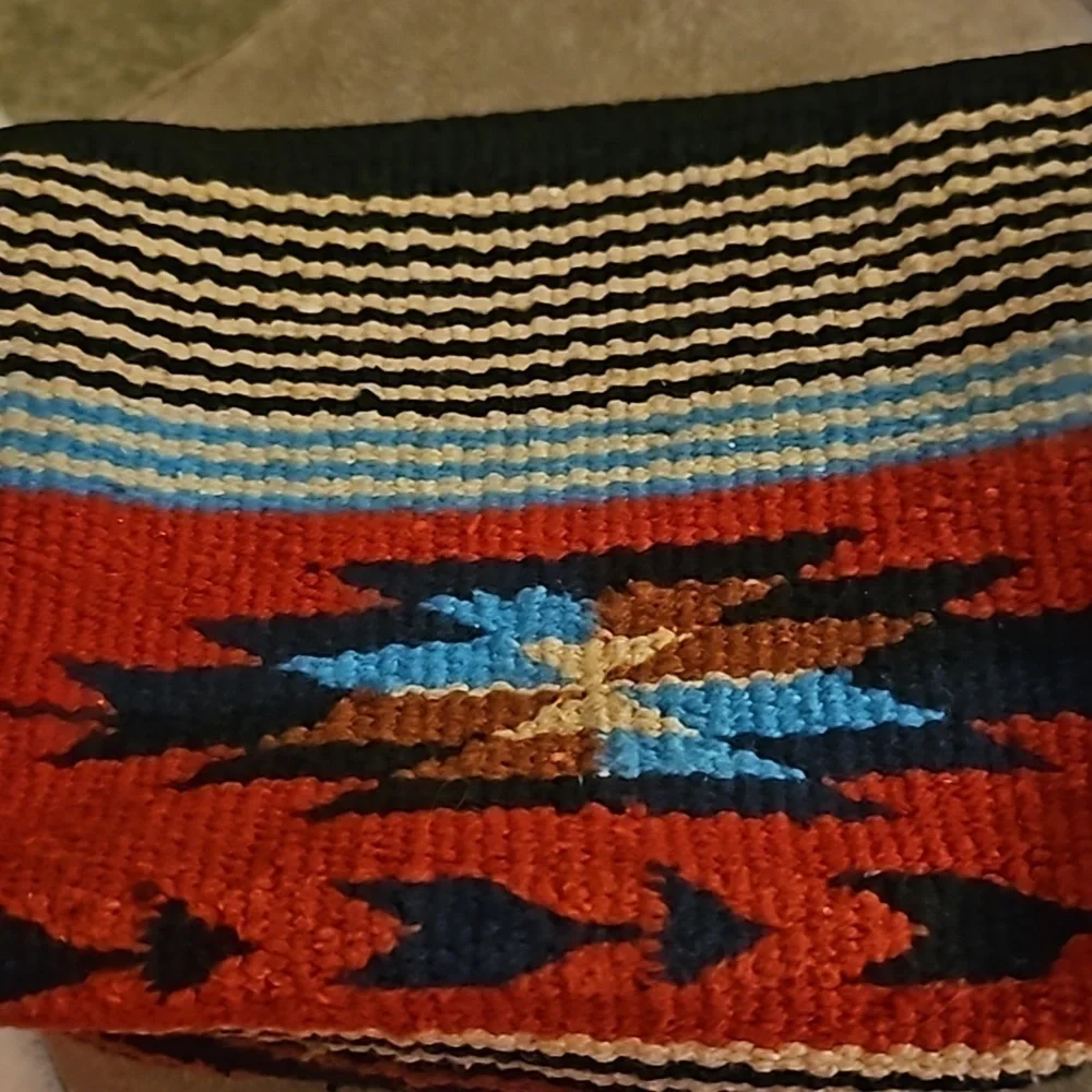 EL PASO SADDLE BLANKET Red Aztec Southwestern Carpet Makeup Bag
